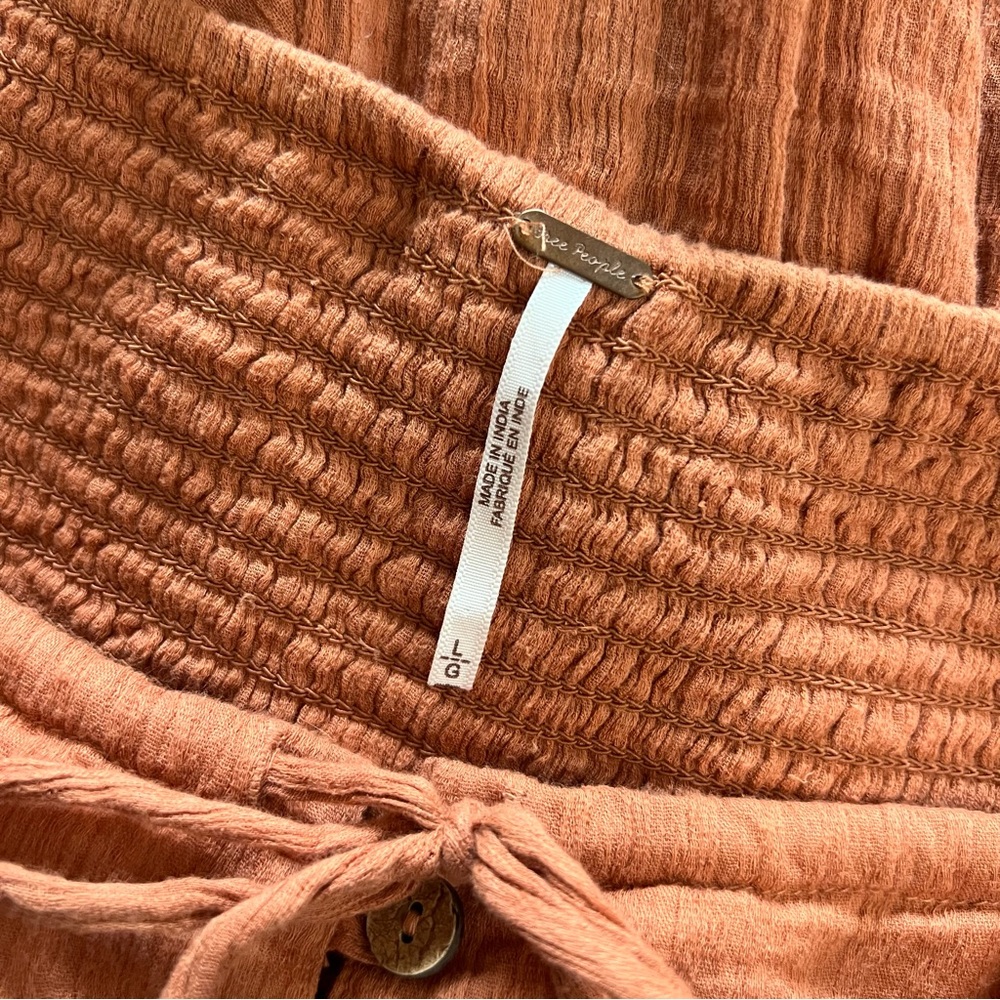 Free People Orange Off Shoulder Gauze Dress - Picture 16 of 16